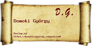 Domoki György névjegykártya